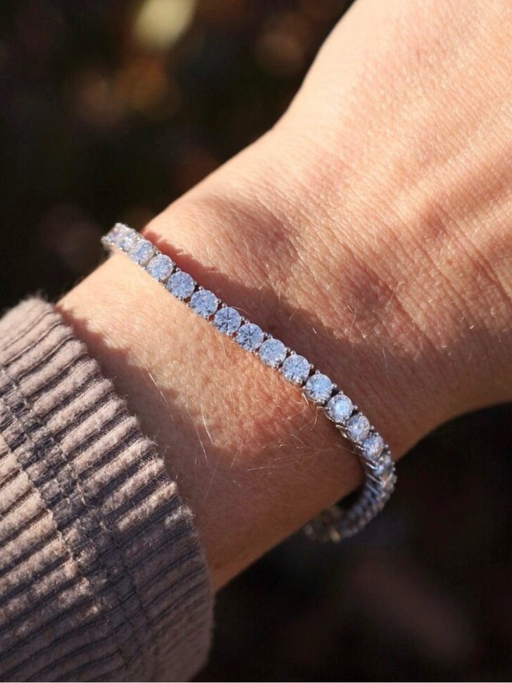 NEW 925 Silver VVS Moissanite Tennis Bracelet 4mm 6.5